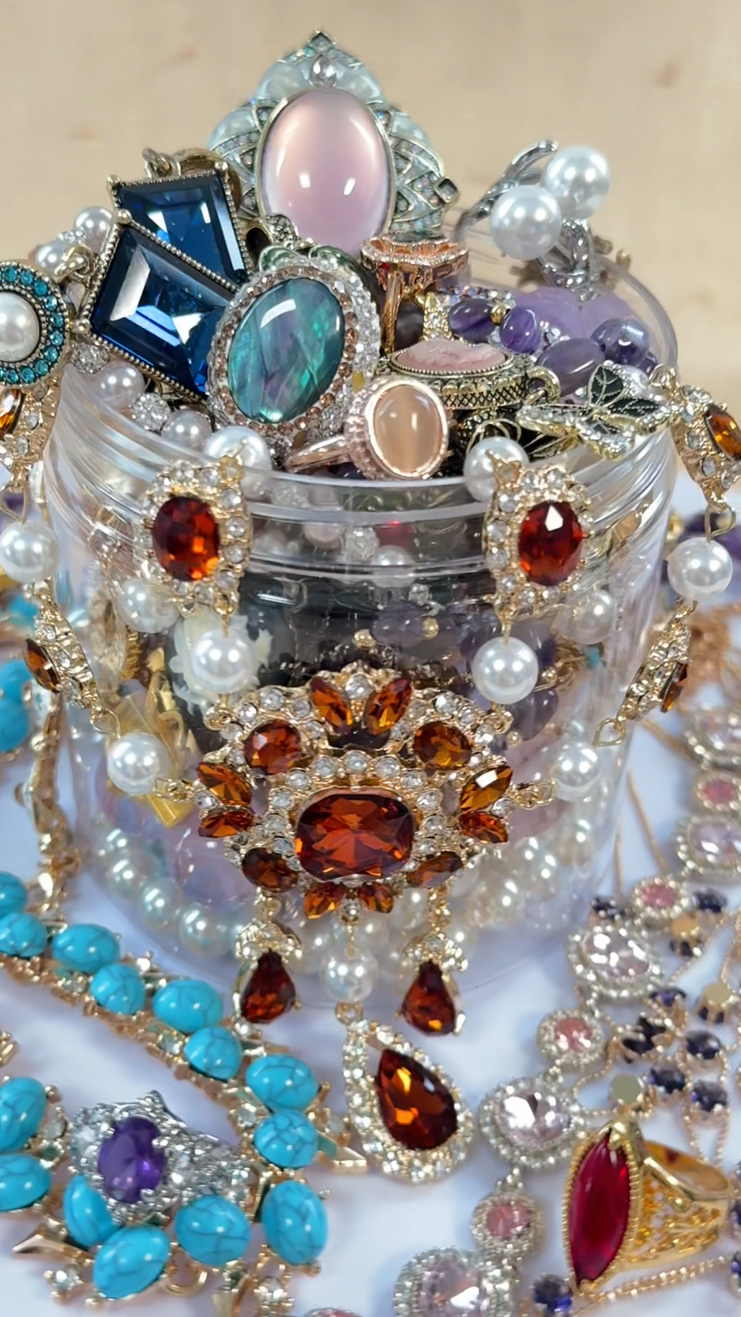 Gilded Royal Mystery Jewelry Jar curated fashion jewelry assortment