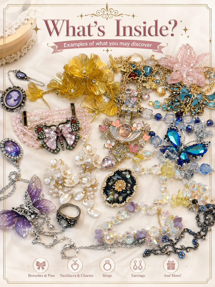 Enchanted Butterfly Garden Mystery Jewelry Jar curated fashion jewelry assortment