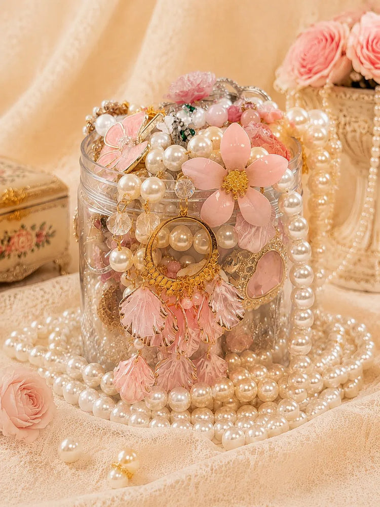 Pink Coquette Mystery Jewelry Jar curated fashion jewelry assortment