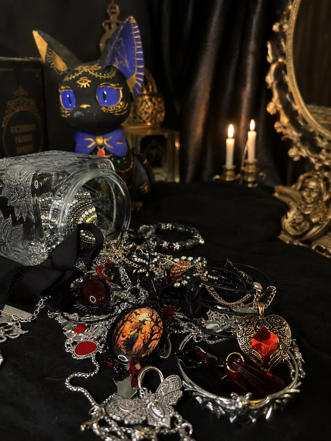 Gothic Mystery Jewelry Jar curated fashion jewelry assortment