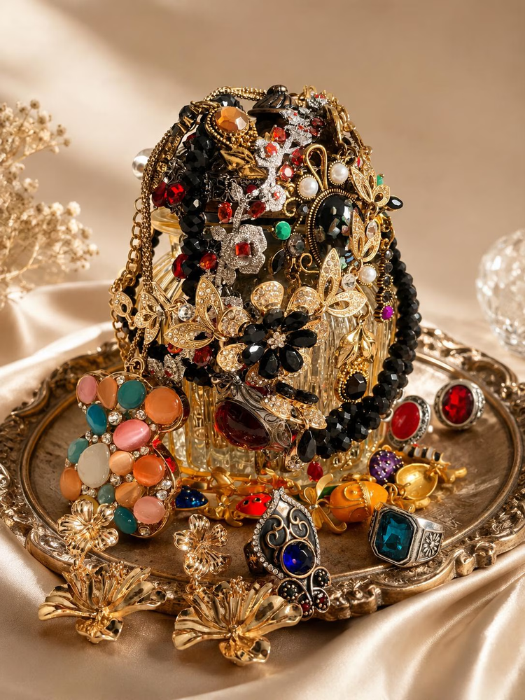 Vintage Inspired Rose Mystery Jewelry Box curated fashion jewelry assortment
