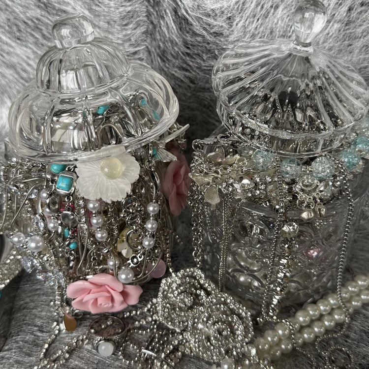 Silver Tone Jewelry Mystery Box curated fashion jewelry assortment