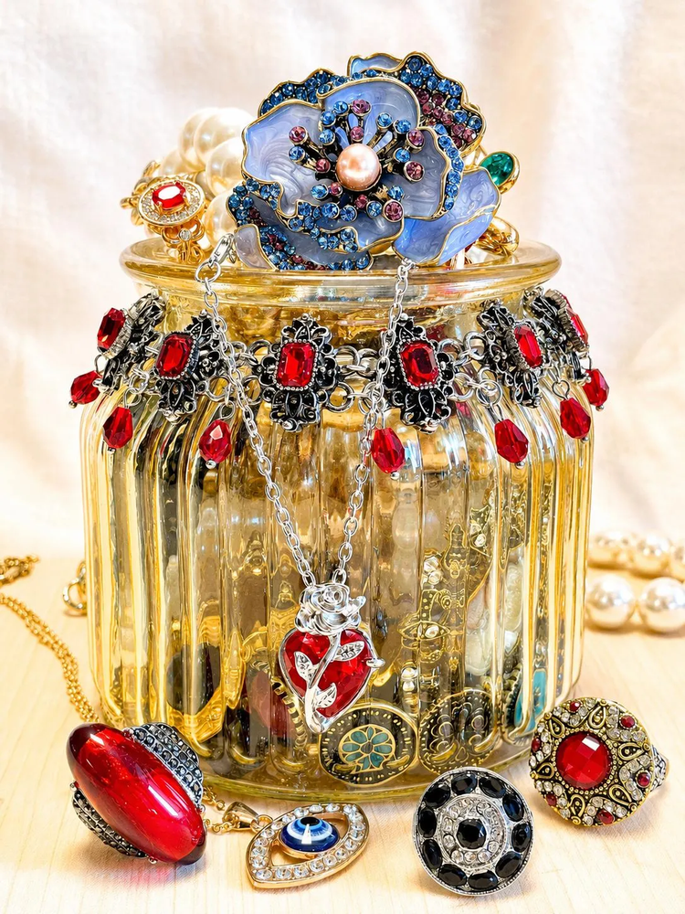 Vintage Inspired Rose Mystery Jewelry Box curated fashion jewelry assortment