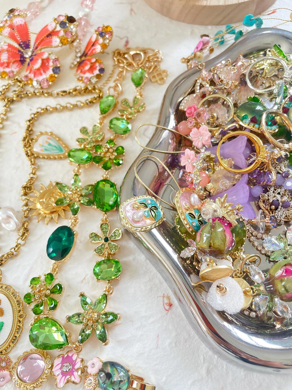 Green Fairy Inspired Mystery Jewelry Jar curated fashion jewelry assortment