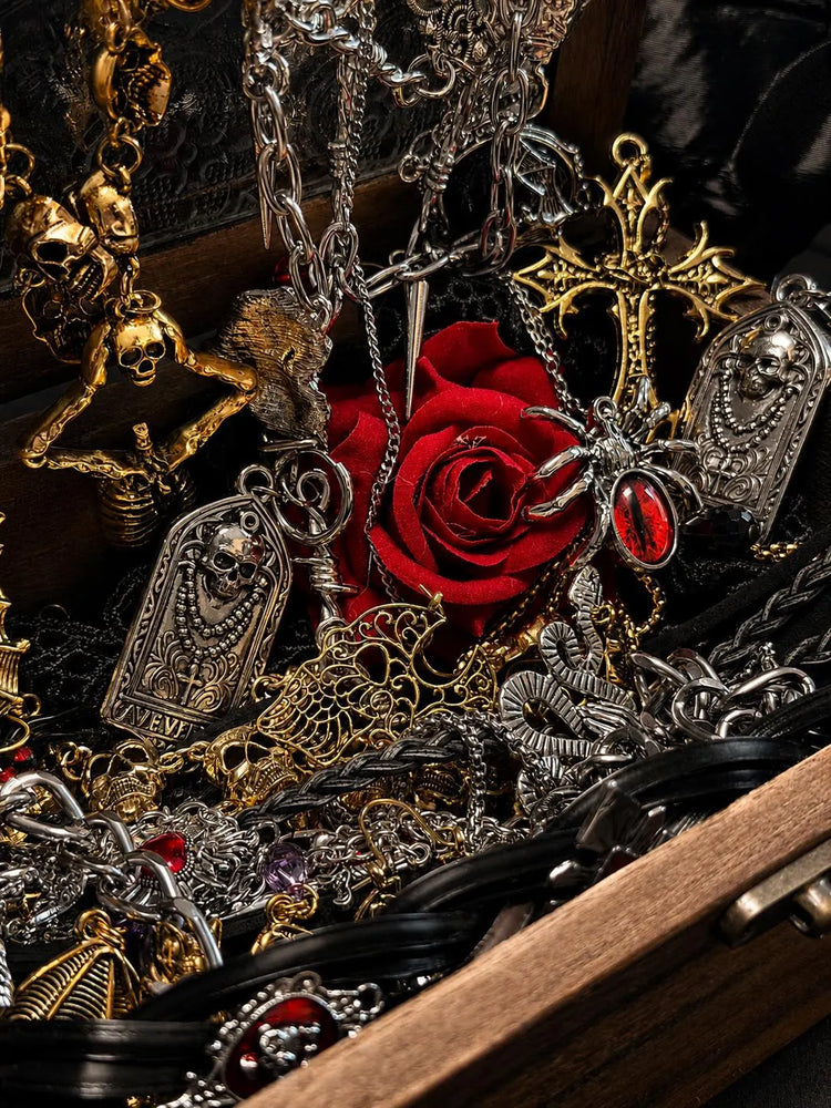 Gothic Vampire Inspired Mystery Jewelry Jar curated fashion jewelry assortment