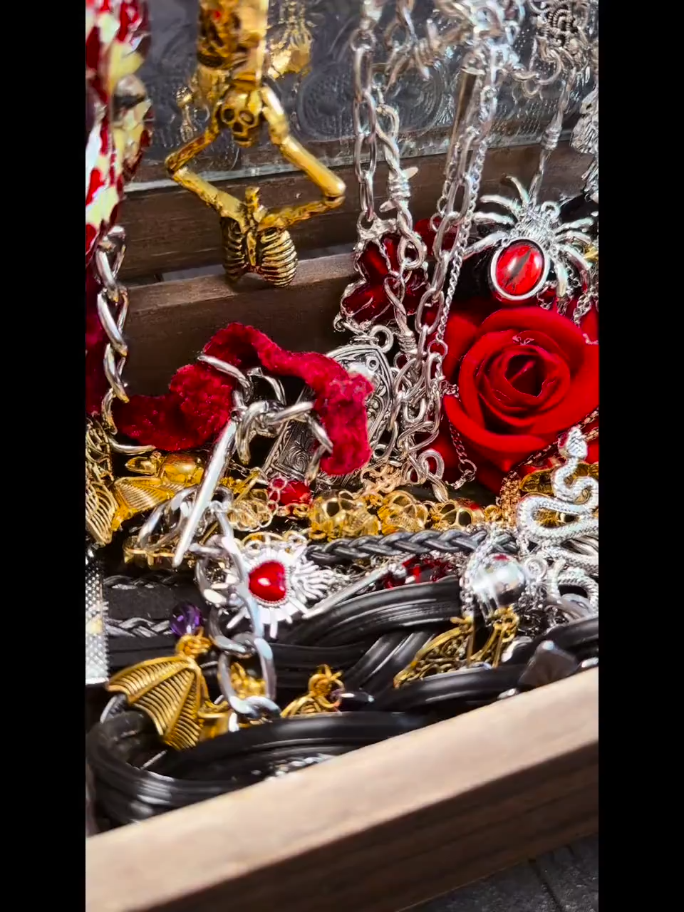 Gothic Vampire Inspired Mystery Jewelry Jar curated fashion jewelry assortment