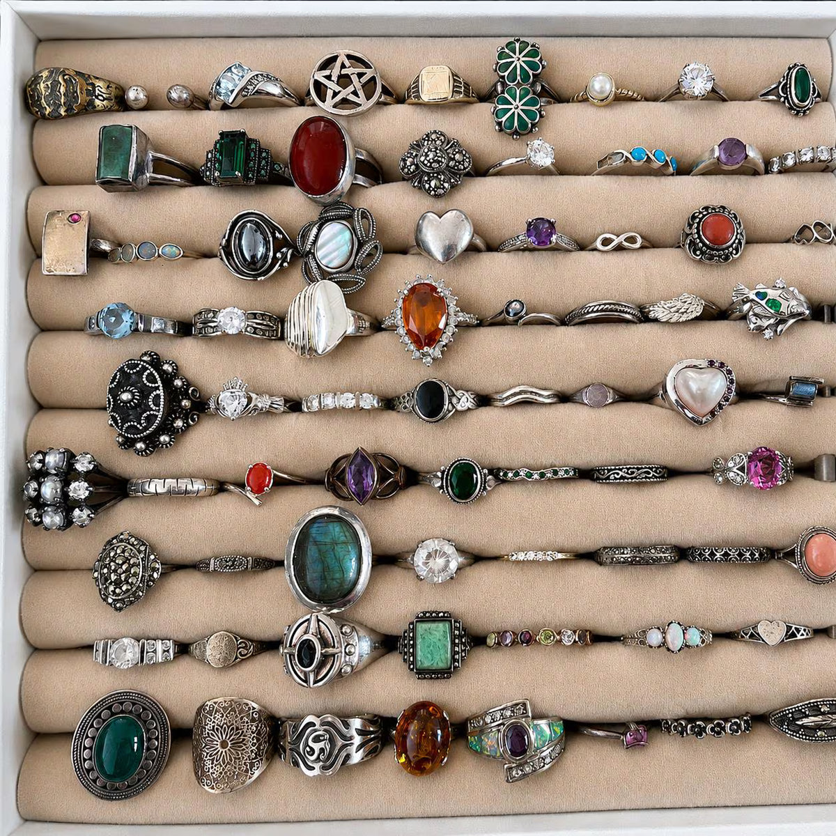 Silver Tone Mystery Jewelry Jar curated fashion jewelry assortment