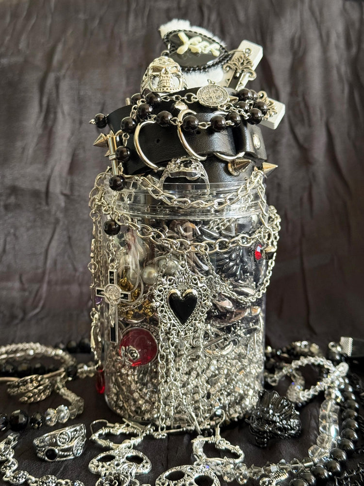 Gothic Mystery Jewelry Jar curated fashion jewelry assortment