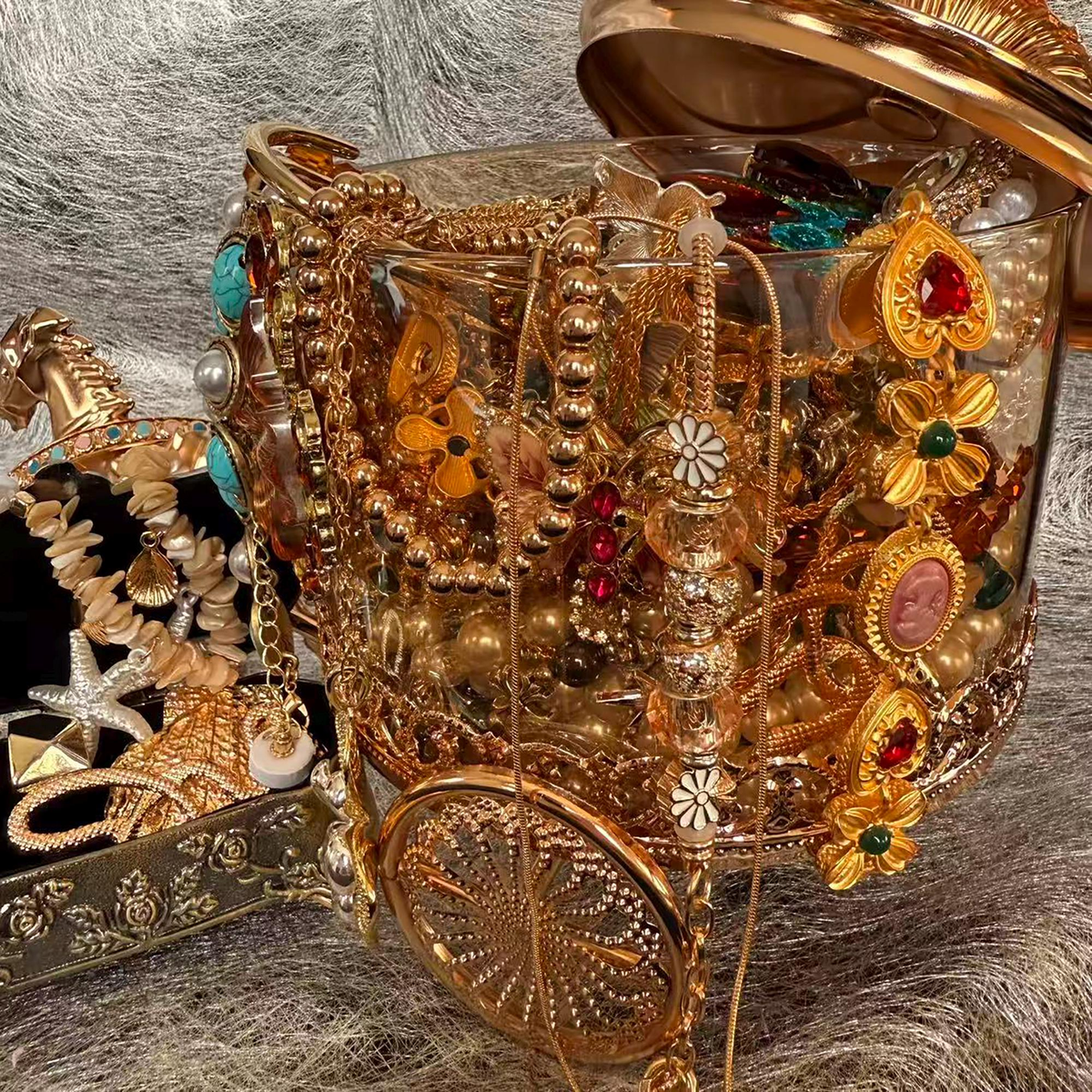 Gold Tone Jewelry Mystery Jar curated fashion jewelry assortment