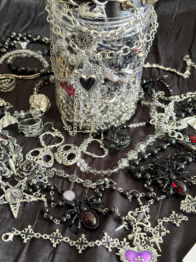 Gothic Mystery Jewelry Jar curated fashion jewelry assortment