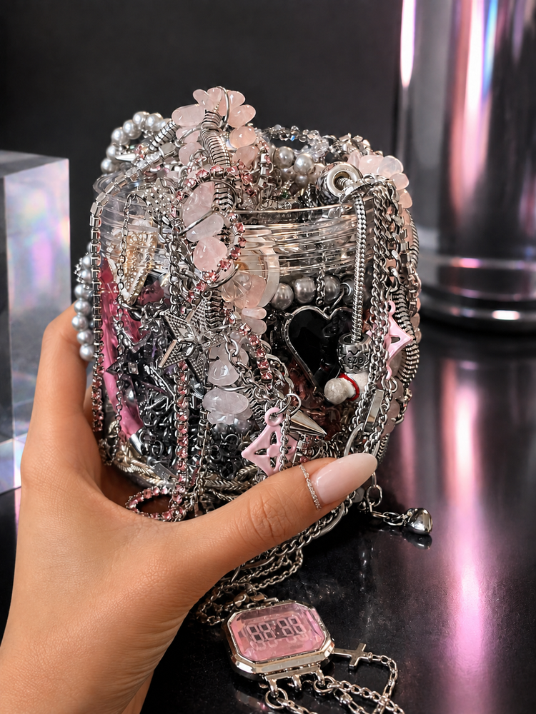 Pink Starlight Mystery Jewelry Jar curated fashion jewelry assortment