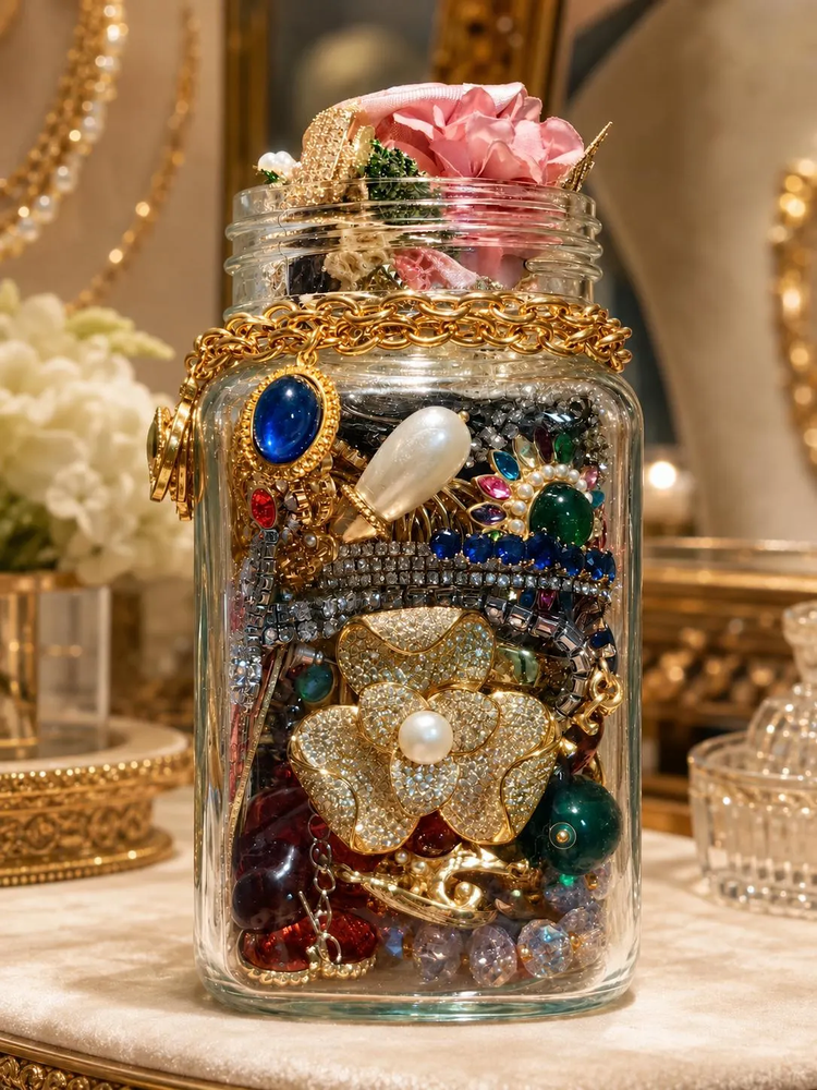 Old Money Vintage Inspired Mystery Jewelry Jar curated fashion jewelry assortment