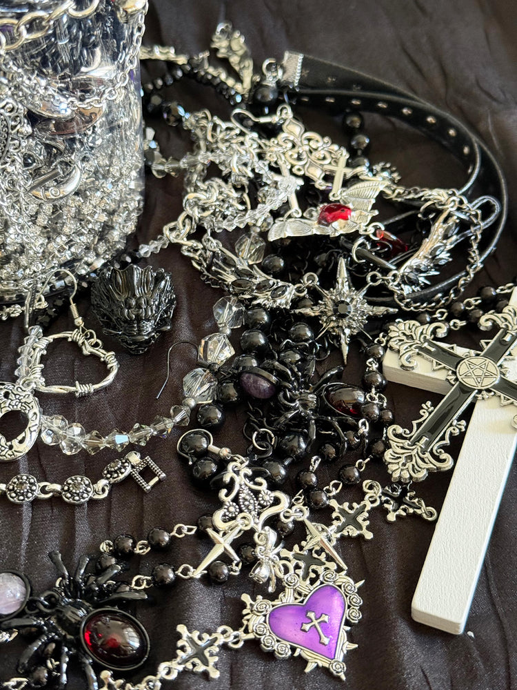 Gothic Mystery Jewelry Jar curated fashion jewelry assortment
