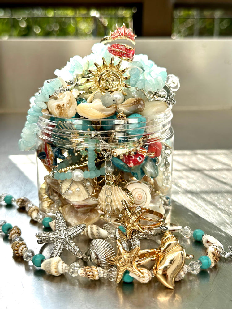 Mermaid Treasure Mystery Jewelry Jar curated fashion jewelry assortment